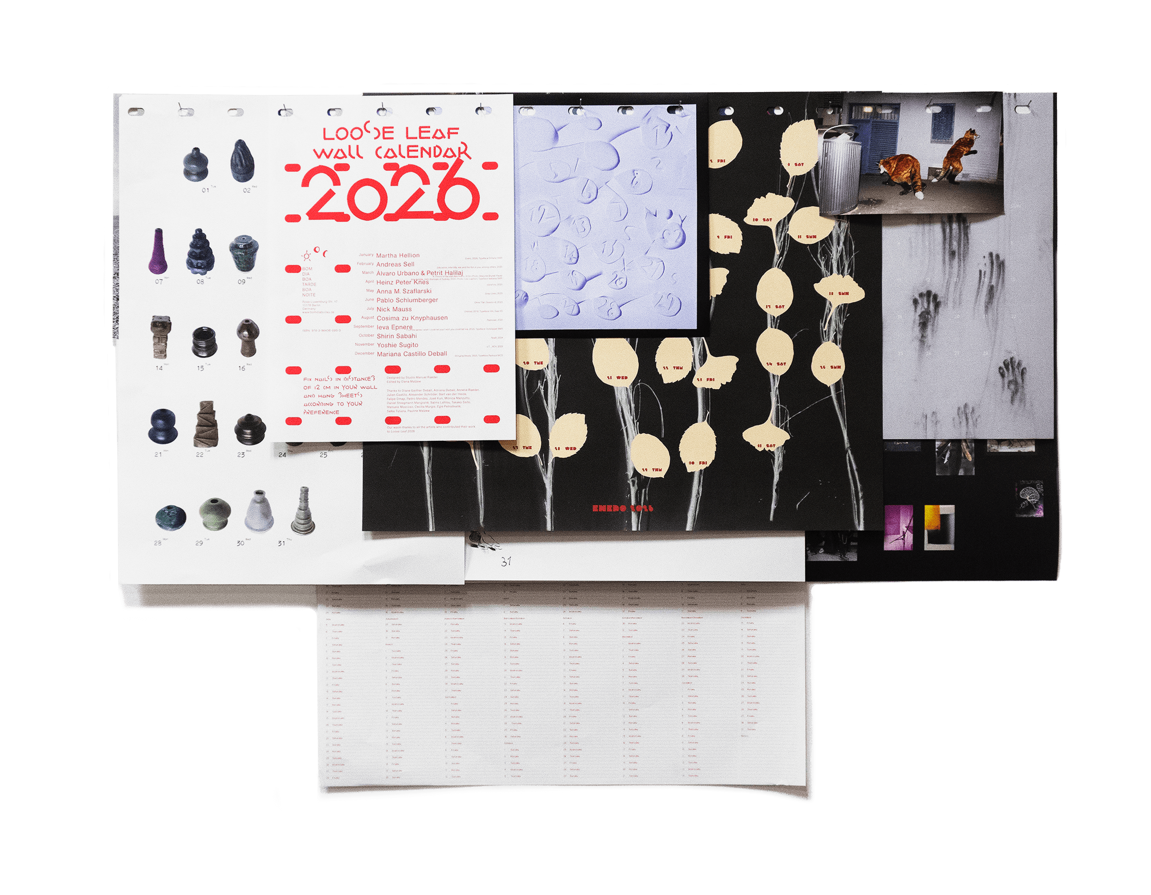 Loose Leaf Wall Calendar 2026