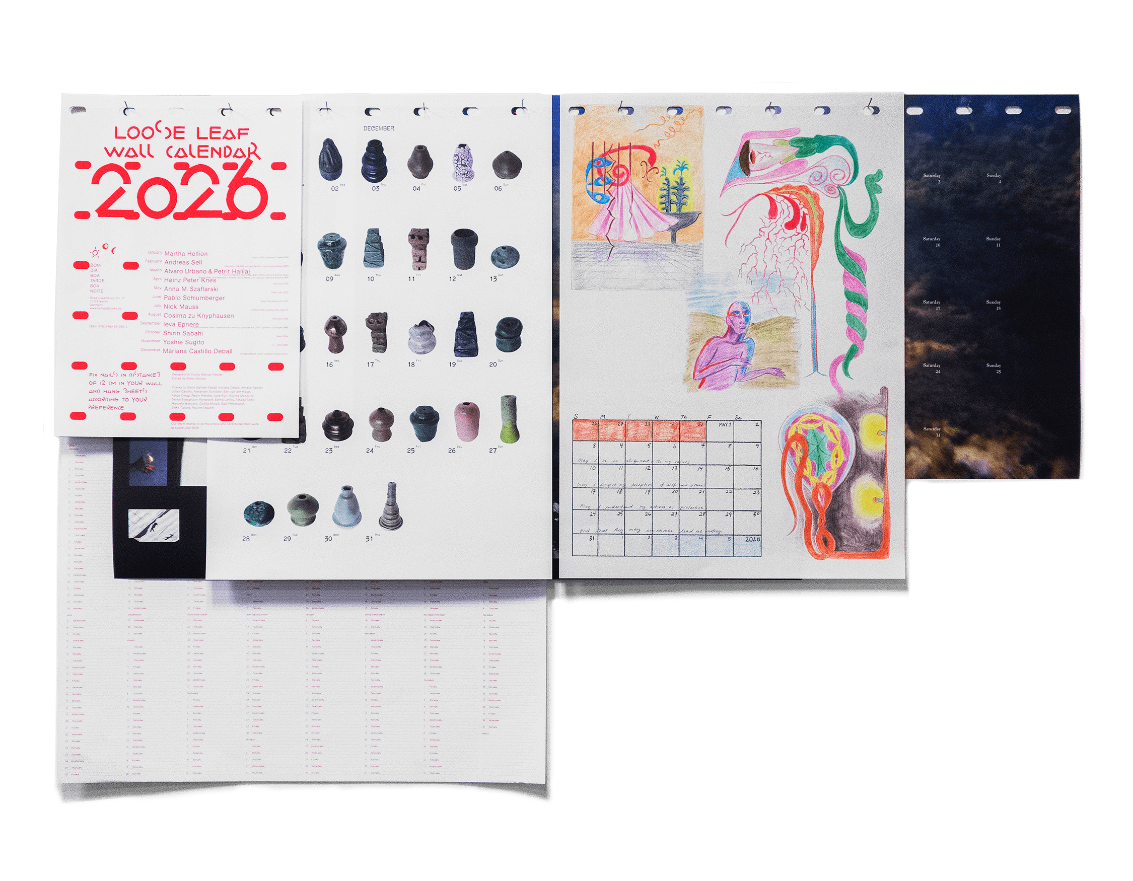 Loose Leaf Wall Calendar 2026