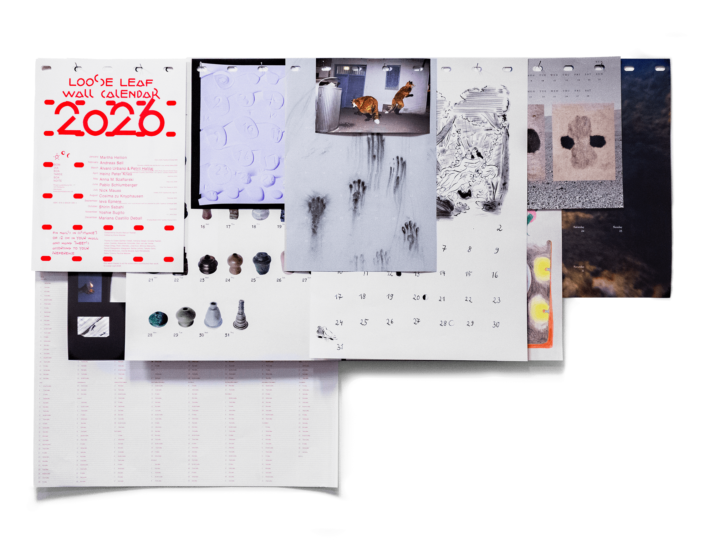 Loose Leaf Wall Calendar 2026